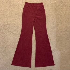 Women’s Bohme Pants Small Burgundy Flare Bell Bottom Boho Hippie Festival